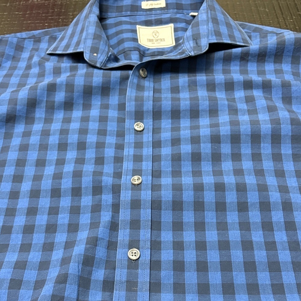 Todd Snyder Blue and Black Checkered Shirt - Picture 8 of 9
